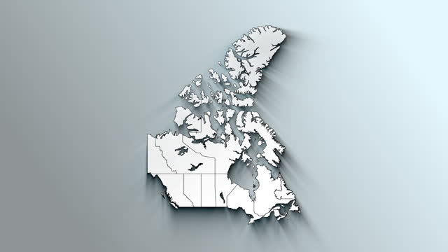 Modern White Map of Canada with Provinces and Territories