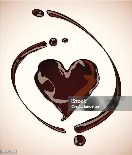 Шоколадное Сердце — стоковая векторная графика и другие изображения на тему Символ сердца - Символ сердца, Шоколад, Без людей