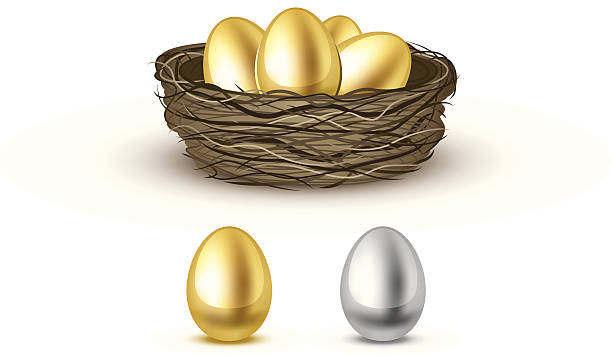 Gold eggs vector art illustration