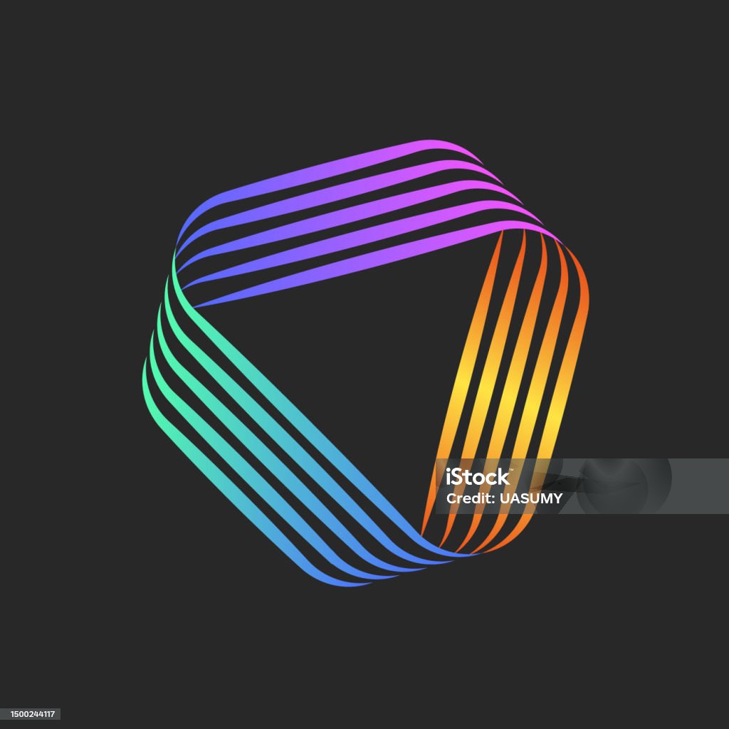 Linear Technology Logotype Triangle Shape Logo Linear 3d Form Vibrant Gradient Creative ...