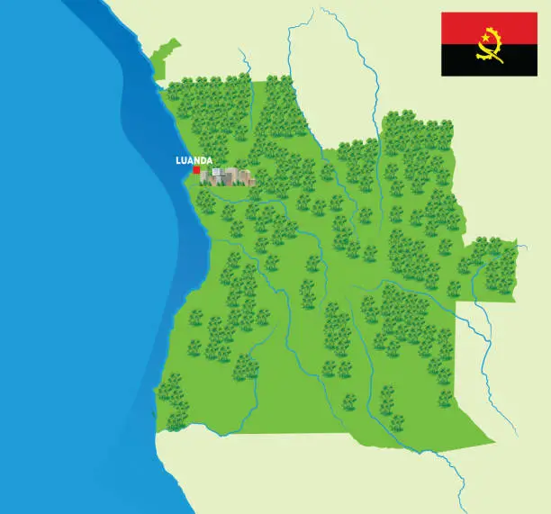 Vector illustration of Angola Forest Map