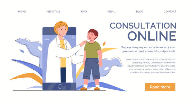 소아과 의사 온라인 - customer therapy asking doctor stock illustrations