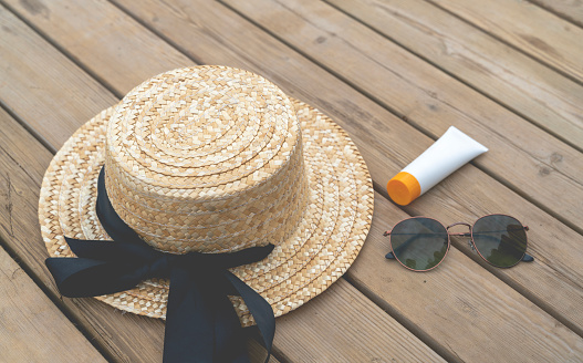 sun protection equipment on vacation