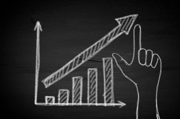 istock Pointing finger to growth success finance business chart 1500251193