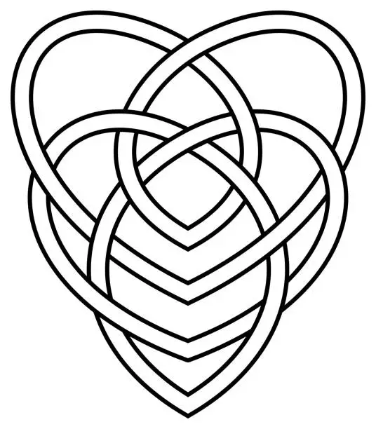 Vector illustration of Motherhood knot in black. Symbolizes the enduring love between mother and child.
