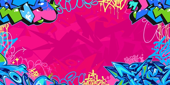 Colorful Abstract Urban Style Hiphop Graffiti Street Art Vector Illustration Background