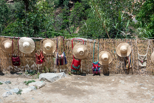 Hats for Sale in High Atlas Mountains, Morocco