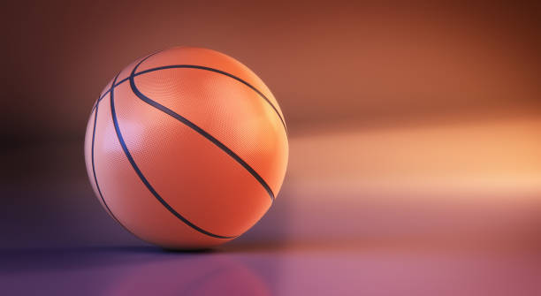 istock Basketball Balls Gradirent Purple & Orange Background 1500258899