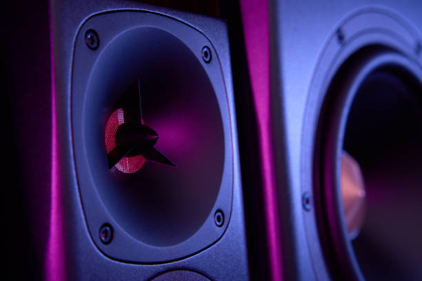 istock Multimedia acoustic sound speaker with neon lighting 1500259732