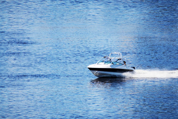 istock A white motorboat moves on blue water 1500260007