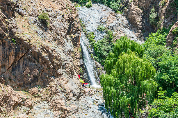 Waterfall at Ourika Valley in Atlas Mountains, Morocco