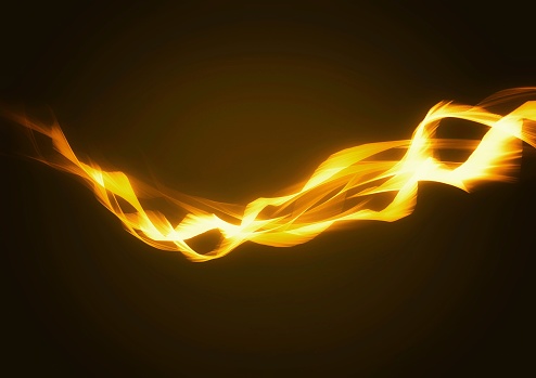 3d illustration of fire flames burning in the dark with energy concept