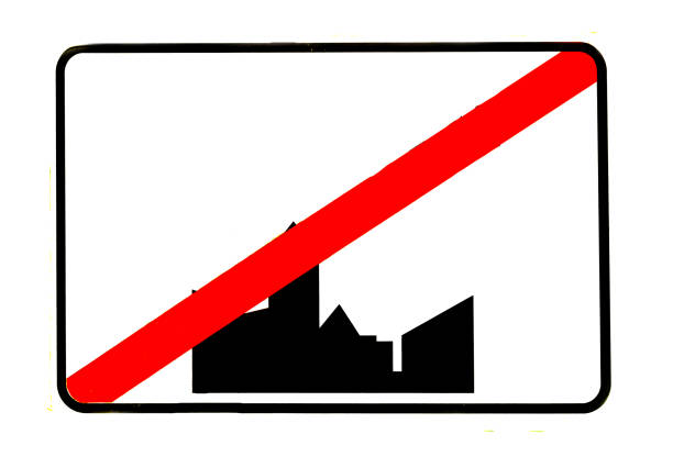 End of built-up area sign