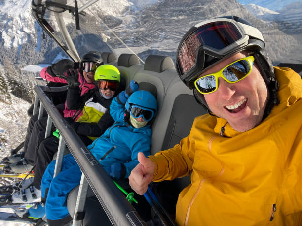 istock Family sitting on ski lift 1500275829