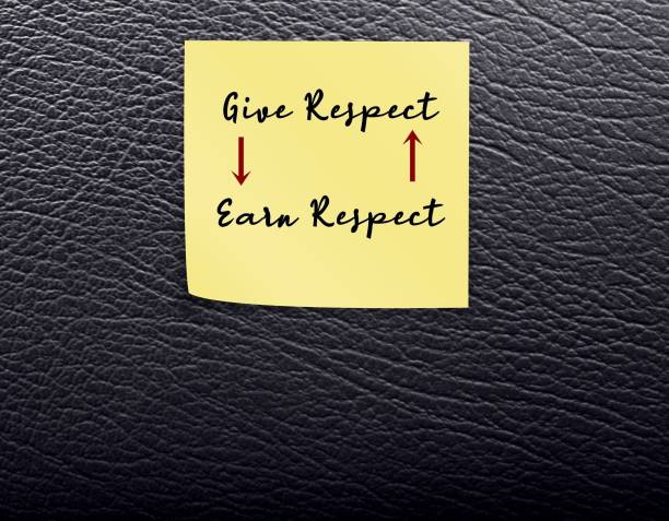 istock note on black copy space background written GIVE RESPECT EARN RESPECT with direction arrows, means respect is earned or received by giving it to others and everyone deserves to be respected 1500282357