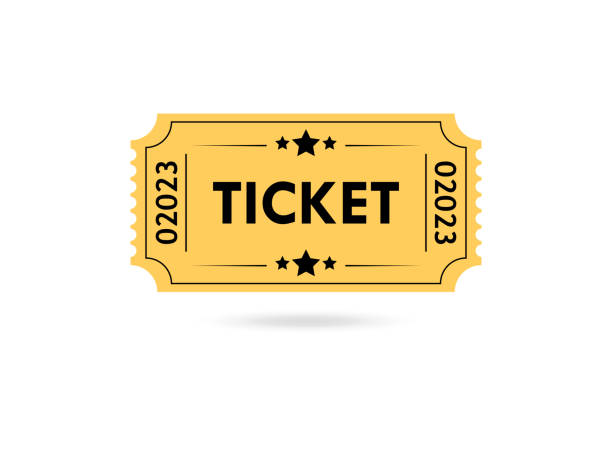 cinema ticket on white background. movie ticket on white background - ticket stock illustrations