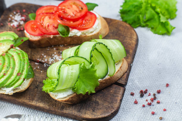 istock Sandwiches with tomato, avocado and cucumber 1500288412