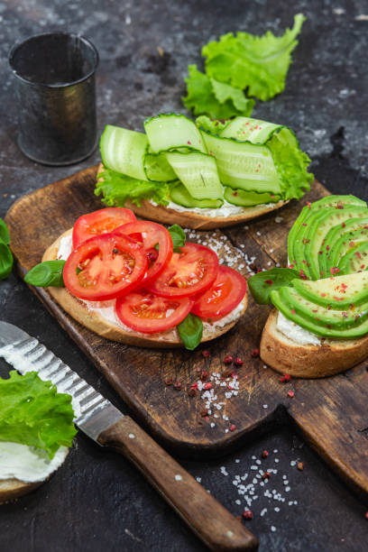 istock Sandwiches with tomato, avocado and cucumber 1500288508