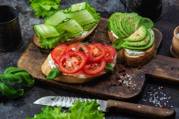istock Sandwiches with tomato, avocado and cucumber 1500288510