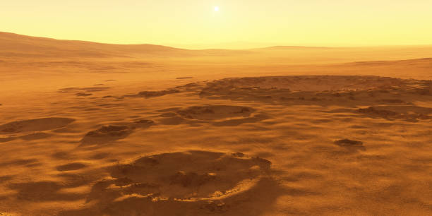 istock Cold desert on Mars. Martian Landscape 1500288534