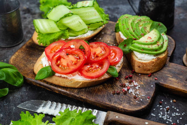 istock Sandwiches with tomato, avocado and cucumber 1500288539