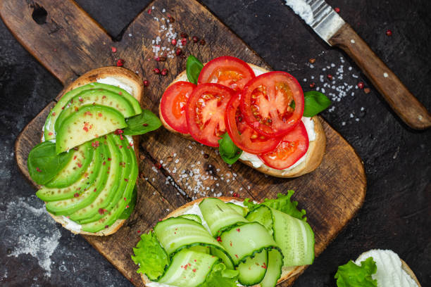 istock Sandwiches with tomato, avocado and cucumber 1500288540