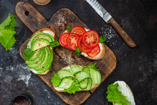 istock Sandwiches with tomato, avocado and cucumber 1500288604