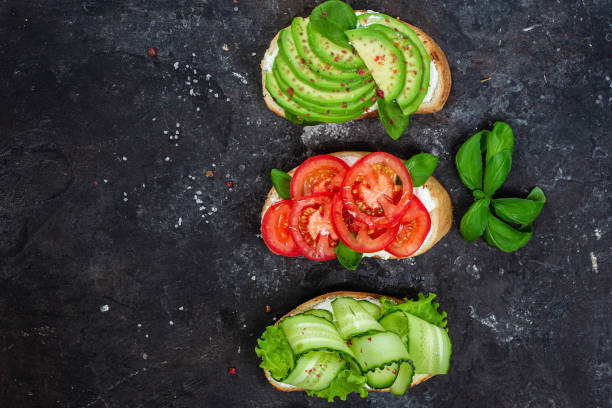 istock Sandwiches with tomato, avocado and cucumber 1500288663