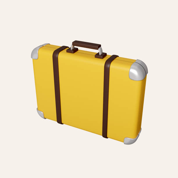 istock 3D Yellow Suitcase for ,traveling concept .icon isolated on white background. 3d rendering illustration. Clipping path. 1500289093