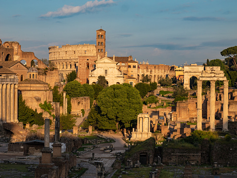 View of the ancient Forum of Rome Italy