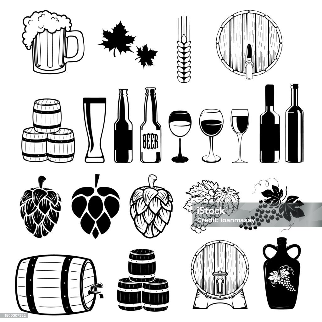 Bir Sticker Format Set Elemen Desain Label Bir Dan Anggur Template Desain Lencana Atau ...