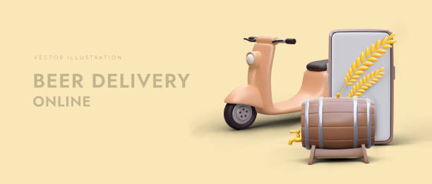 istock Order beer delivery online. Fast and timely delivery of drinks 1500310697
