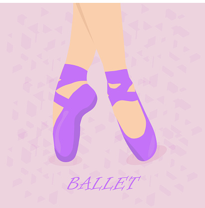 Purple Pointe Shoes On A Purple Background Stock Illustration ...