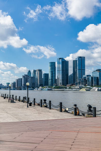 istock Clean square pavement and city skyline in Shanghai 1500320356