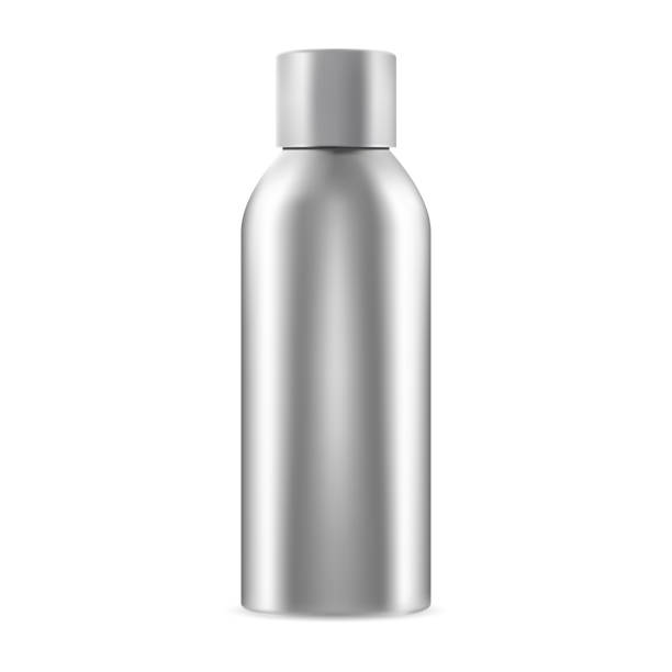 istock Aluminum metal aerosol can. Hairspray tin blank 1500325317