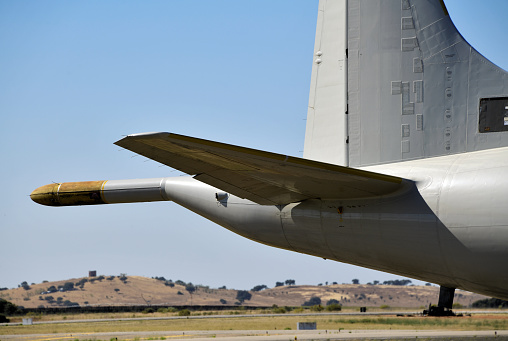 This machine gun is mounted to the nose of a combat aircraft.