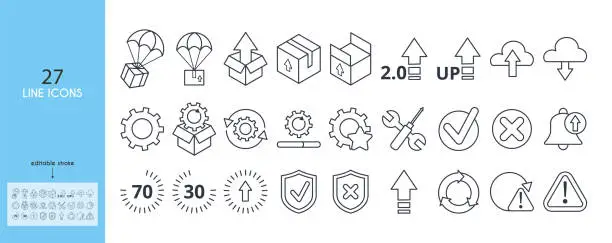 Vector illustration of A set of icons for updating application software.