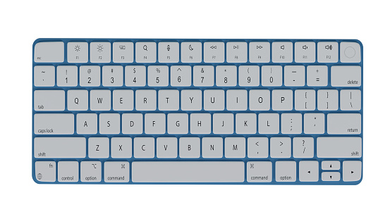 3D render keyboard isolate on white