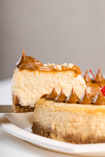 istock slice of cheesecake with dulce de leche 1500335086