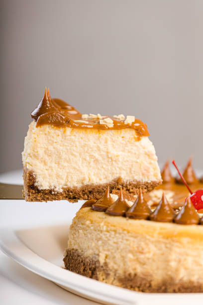 istock slice of cheesecake with dulce de leche 1500335097