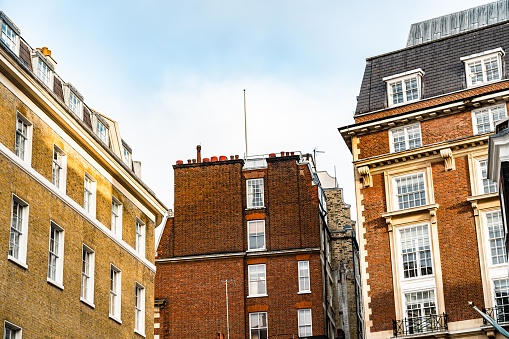 Brick apartment block in London