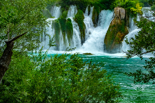 The beautiful Krka waterfalls in Krka National Park, Croatia.