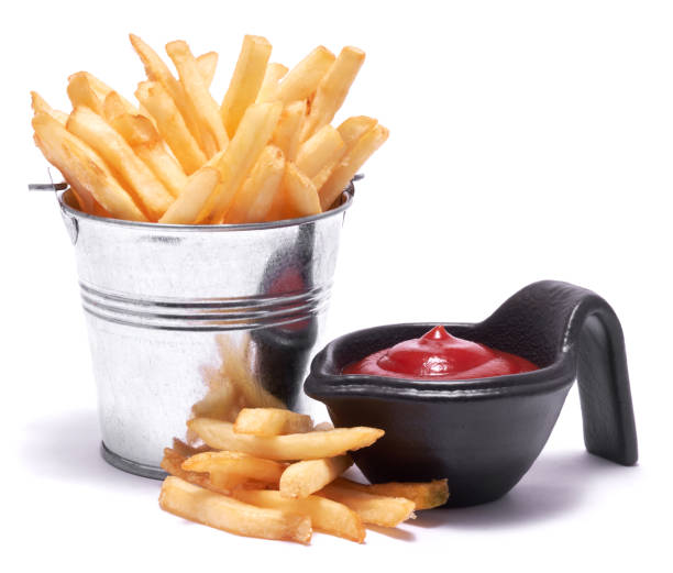 istock French fries potatoes in stylized metallic bucket isolated on white background 1500343751