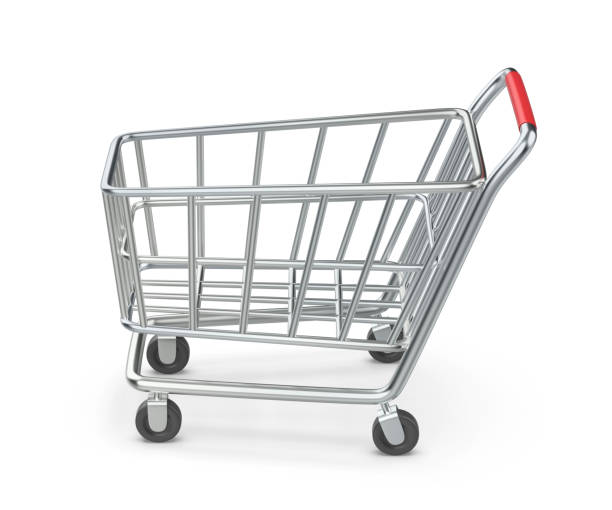 istock Empty metal shopping cart 1500348750