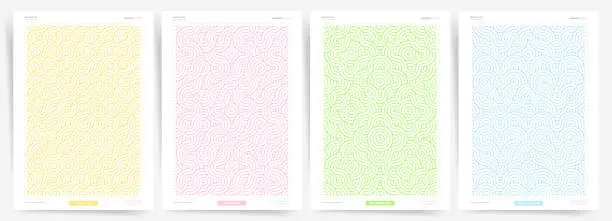 Vector illustration of Summer Abstract Geometric Backgrounds in a Trendy Asian Style. Perfect for Business Banners, Cards, Brochures and Catalogues Wave Traditional Japanese Patterns, circles and knots.