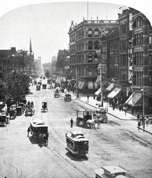 istock New York City, Union square west side, looking south down Broadway, 1880 1500350627