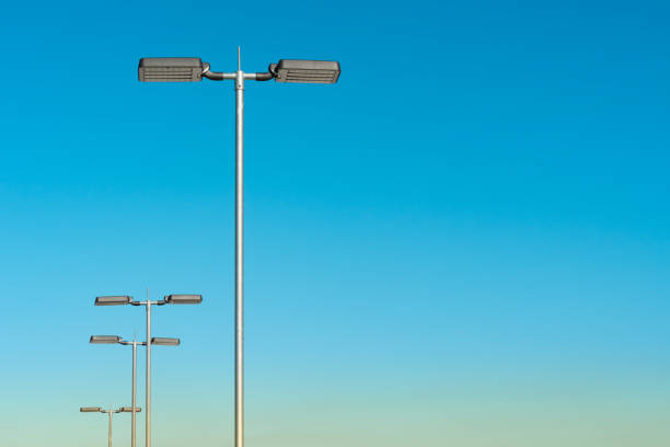 istock Low angle view of street lights in a row 1500352252