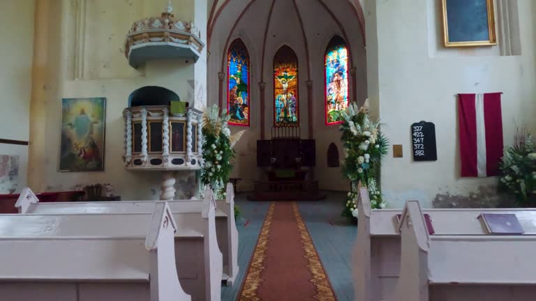 The Lielstraupe Castle and Straupe Evangelical Lutheran Church  in the Village of Straupe in Vidzeme, in Northern Latvia. The Residence of the Vassal of the Riga Archbishop.