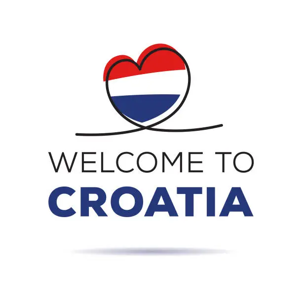 Vector illustration of Welcome to Croatia
