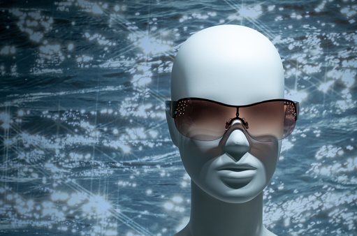 Head shot of mannequin with sunglasses